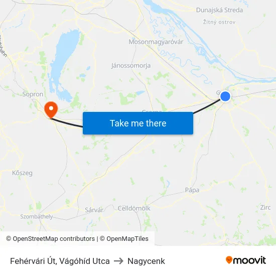 Fehérvári Út, Vágóhíd Utca to Nagycenk map