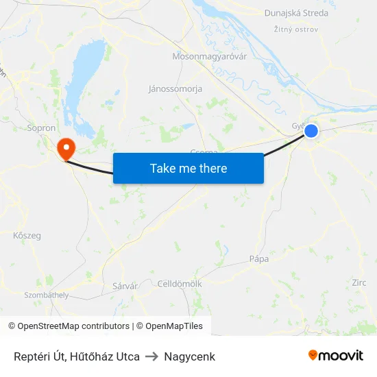 Reptéri Út, Hűtőház Utca to Nagycenk map