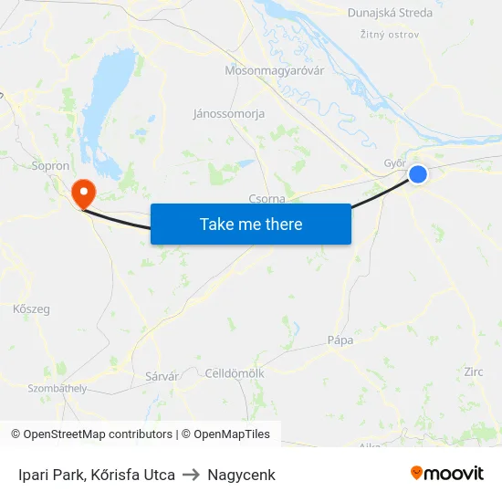 Ipari Park, Kőrisfa Utca to Nagycenk map