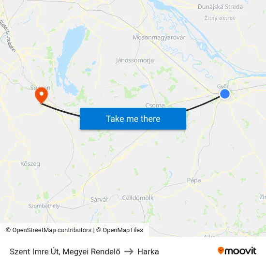 Szent Imre Út, Megyei Rendelő to Harka map