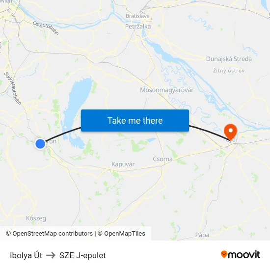 Ibolya Út to SZE J-epulet map