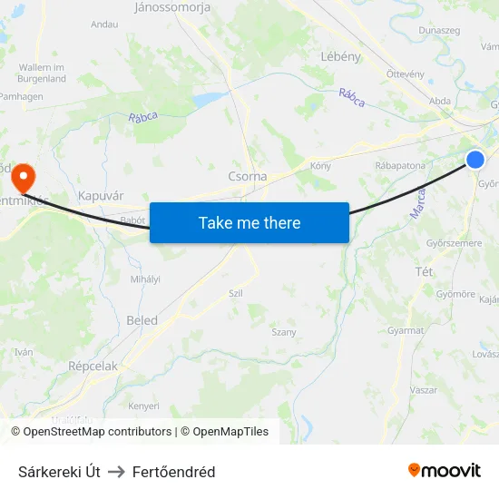 Sárkereki Út to Fertőendréd map