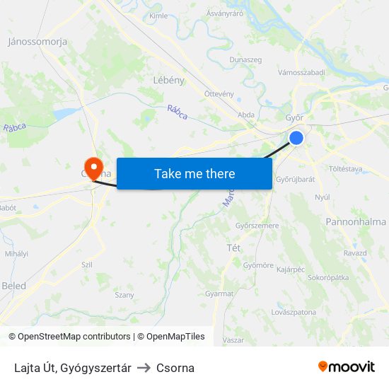 Lajta Út, Gyógyszertár to Csorna map