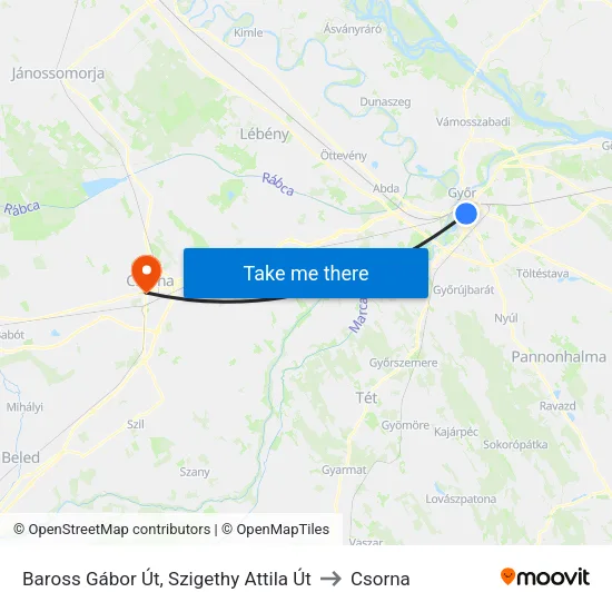 Baross Gábor Út, Szigethy Attila Út to Csorna map