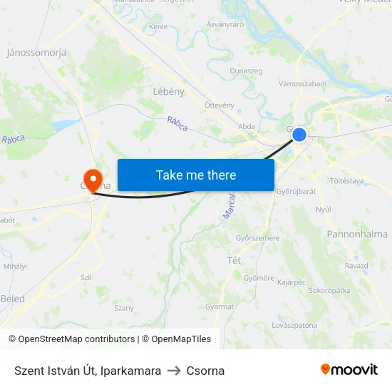 Szent István Út, Iparkamara to Csorna map