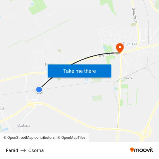 Farád to Csorna map