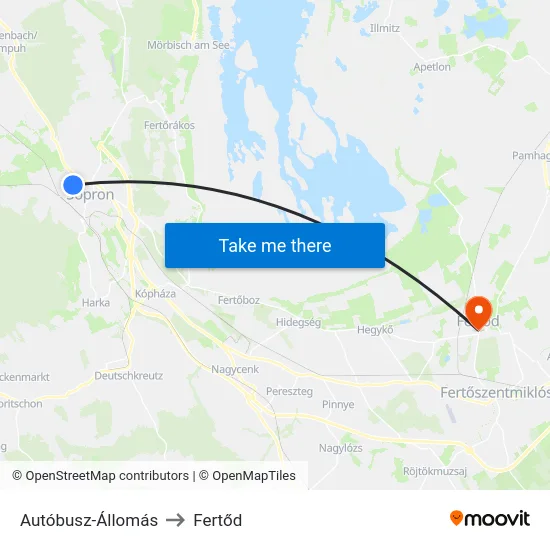 Autóbusz-Állomás to Fertőd map