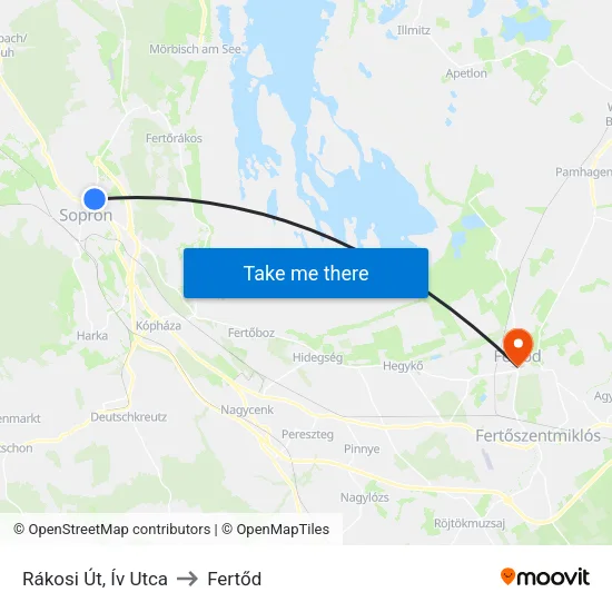 Rákosi Út, Ív Utca to Fertőd map