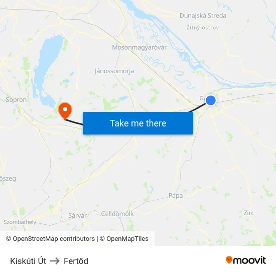 Kiskúti Út to Fertőd map