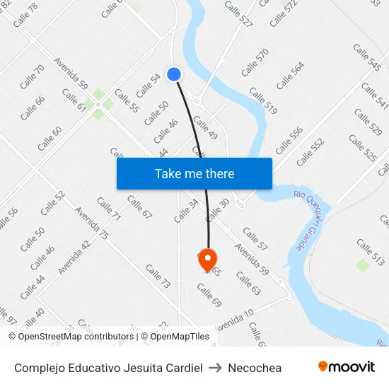 Complejo Educativo Jesuita Cardiel to Necochea map