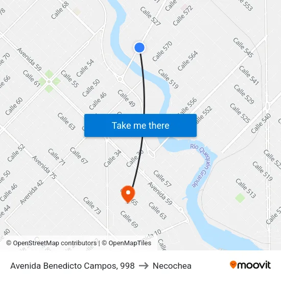 Avenida Benedicto Campos, 998 to Necochea map