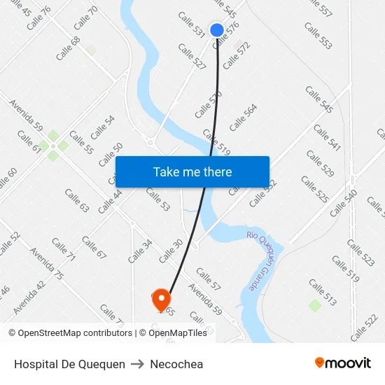 Hospital De Quequen to Necochea map