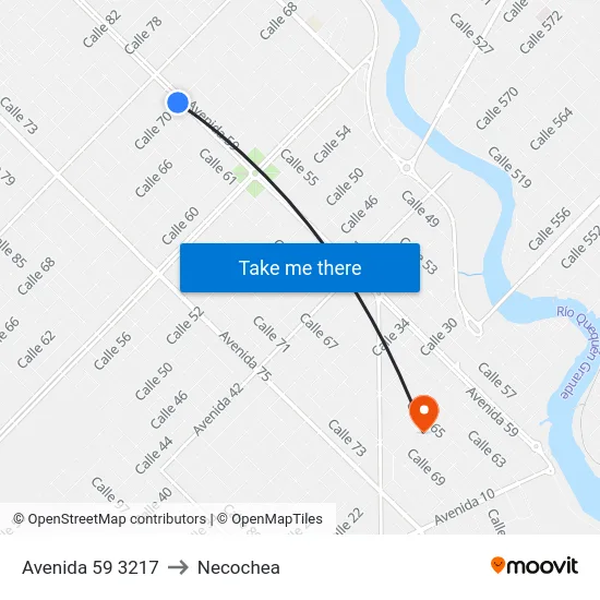 Avenida 59 3217 to Necochea map