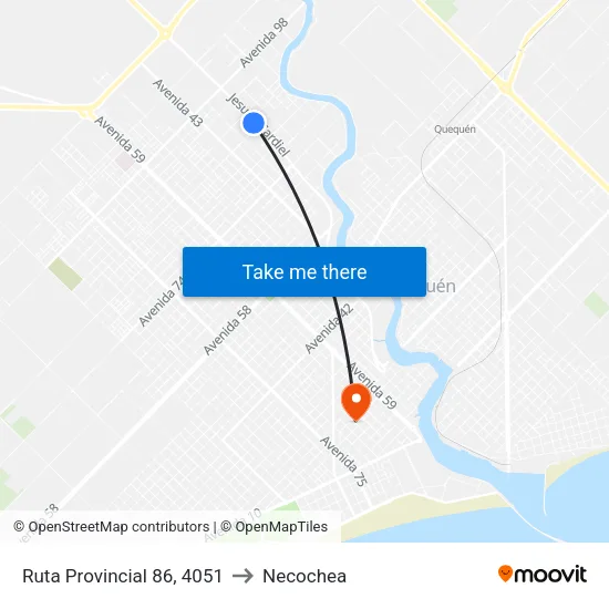 Ruta Provincial 86, 4051 to Necochea map