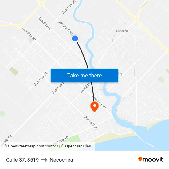 Calle 37, 3519 to Necochea map