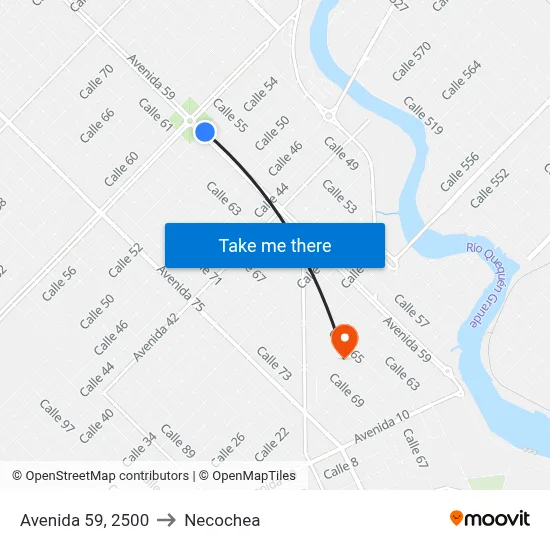 Avenida 59, 2500 to Necochea map