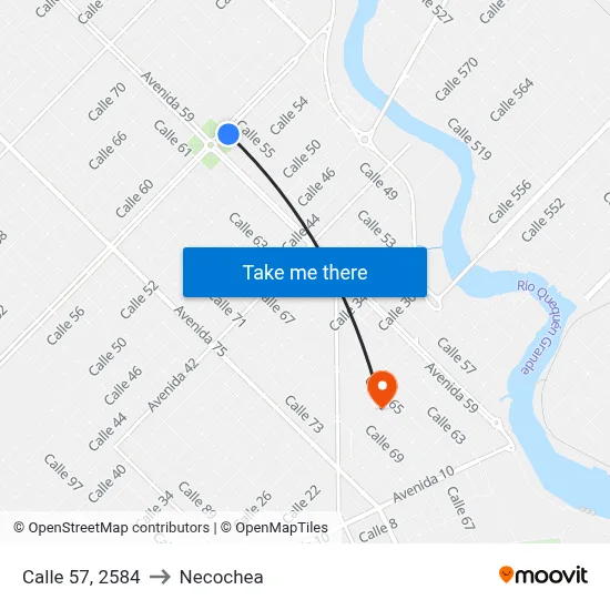 Calle 57, 2584 to Necochea map