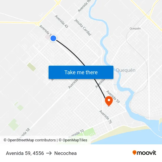 Avenida 59, 4556 to Necochea map