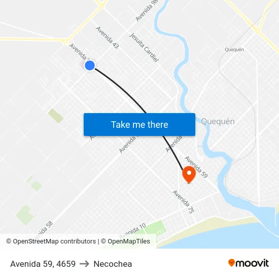 Avenida 59, 4659 to Necochea map