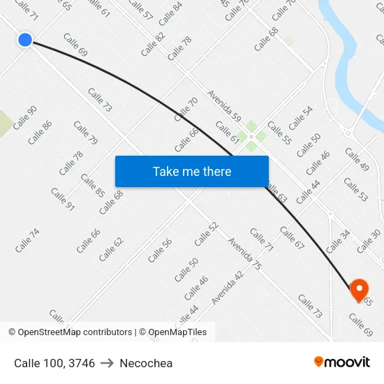 Calle 100, 3746 to Necochea map