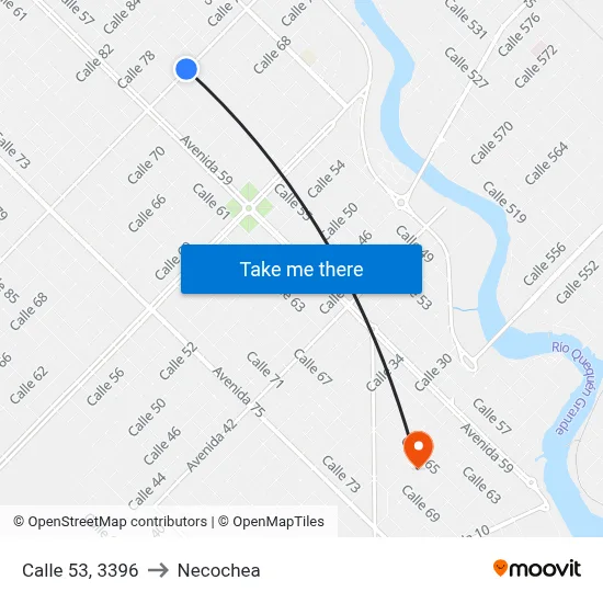 Calle 53, 3396 to Necochea map