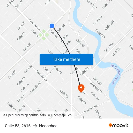 Calle 53, 2616 to Necochea map