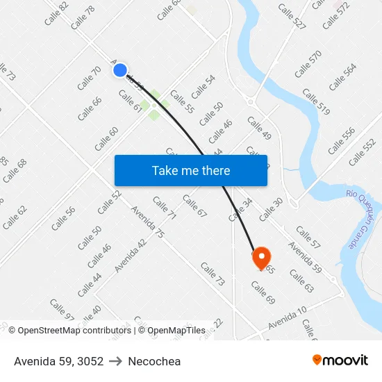 Avenida 59, 3052 to Necochea map