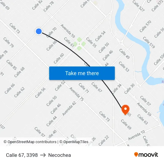 Calle 67, 3398 to Necochea map
