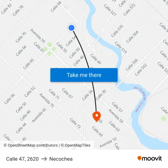 Calle 47, 2620 to Necochea map