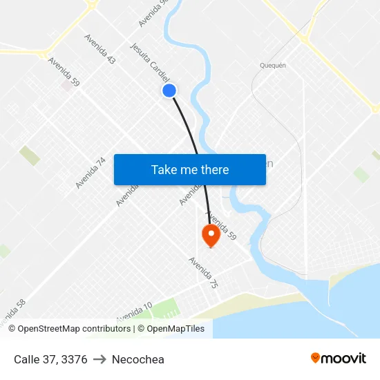 Calle 37, 3376 to Necochea map