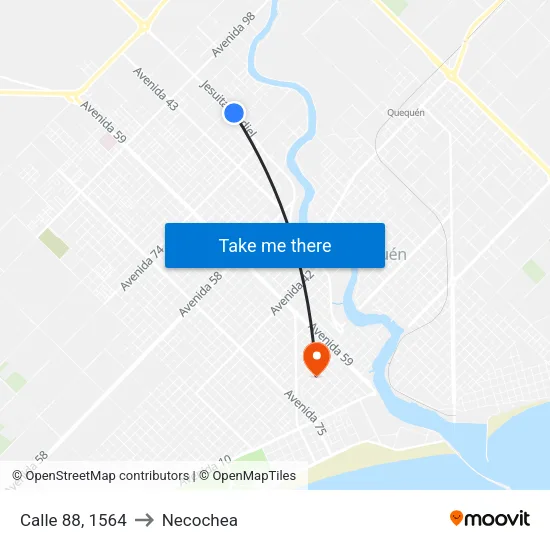 Calle 88, 1564 to Necochea map