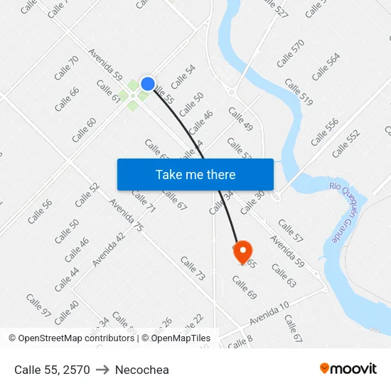 Calle 55, 2570 to Necochea map
