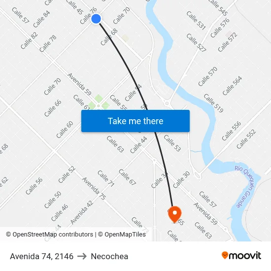 Avenida 74, 2146 to Necochea map