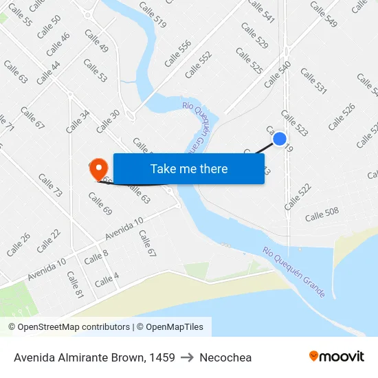 Avenida Almirante Brown, 1459 to Necochea map