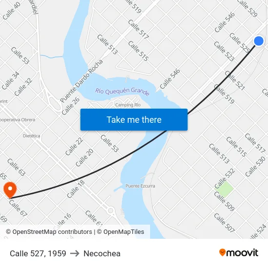 Calle 527, 1959 to Necochea map
