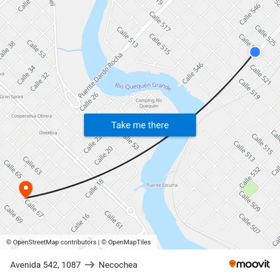 Avenida 542, 1087 to Necochea map