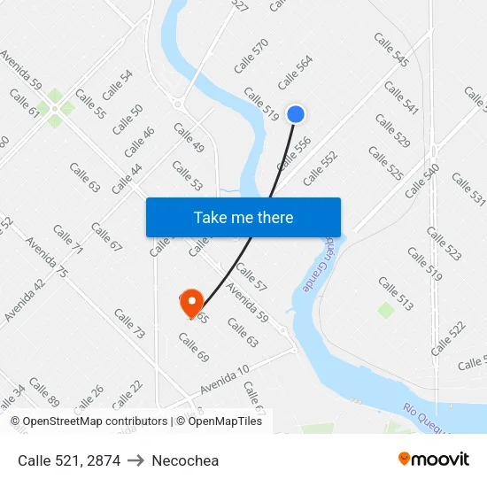 Calle 521, 2874 to Necochea map