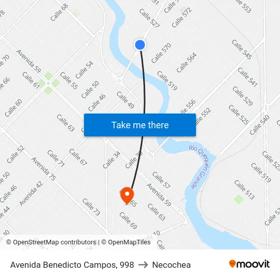 Avenida Benedicto Campos, 998 to Necochea map