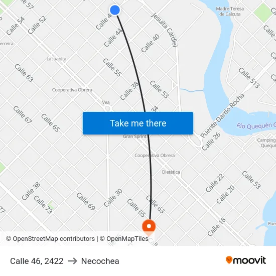 Calle 46, 2422 to Necochea map