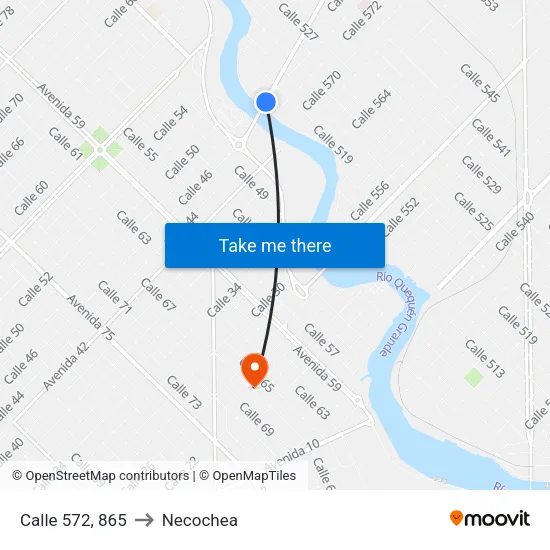 Calle 572, 865 to Necochea map
