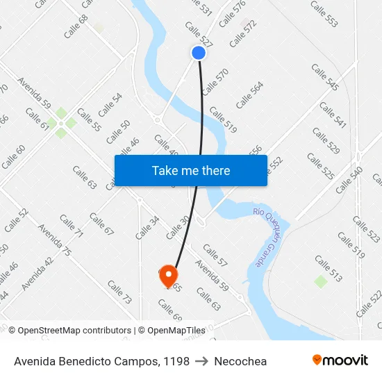 Avenida Benedicto Campos, 1198 to Necochea map