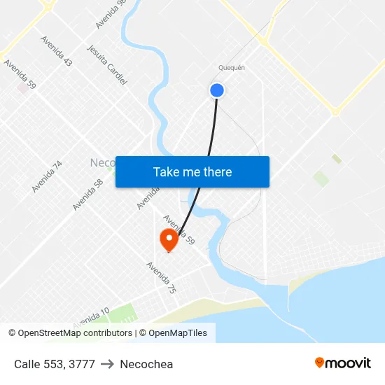 Calle 553, 3777 to Necochea map