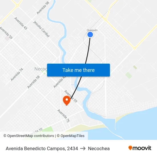 Avenida Benedicto Campos, 2434 to Necochea map