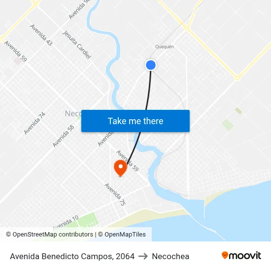 Avenida Benedicto Campos, 2064 to Necochea map