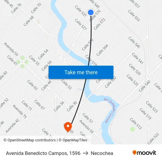 Avenida Benedicto Campos, 1596 to Necochea map