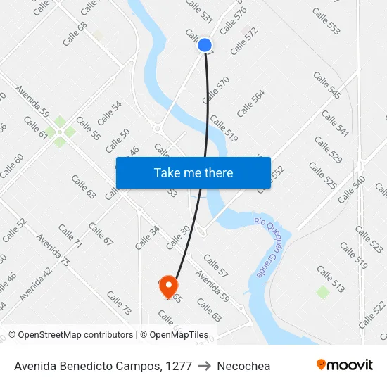 Avenida Benedicto Campos, 1277 to Necochea map