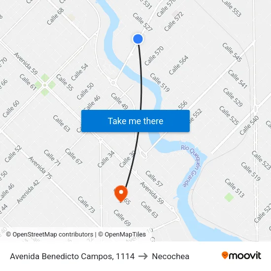 Avenida Benedicto Campos, 1114 to Necochea map