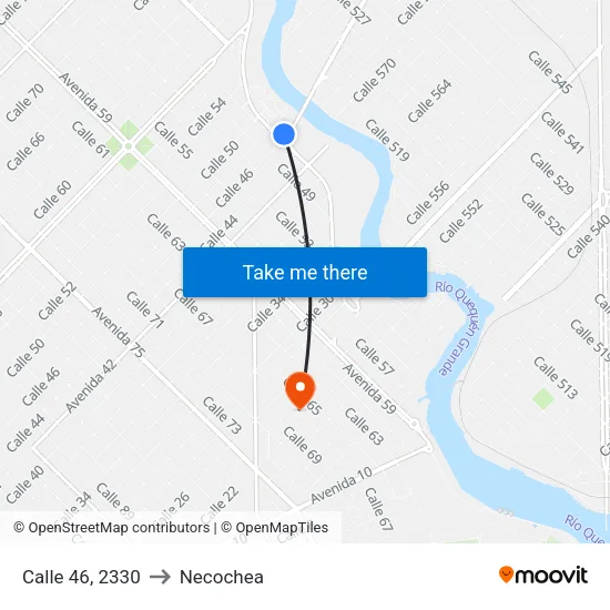 Calle 46, 2330 to Necochea map