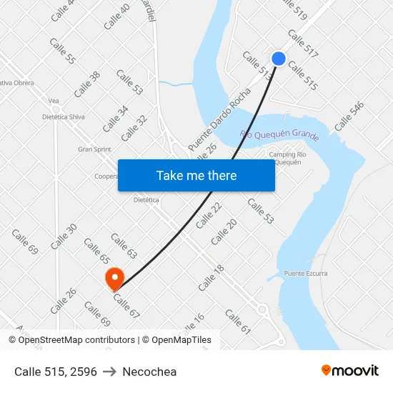 Calle 515, 2596 to Necochea map