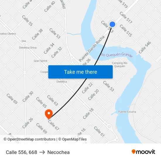 Calle 556, 668 to Necochea map